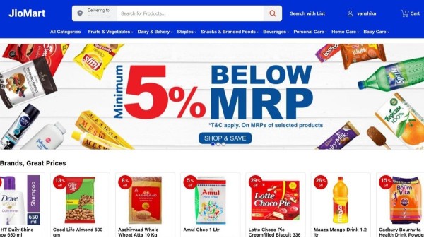 జియోమార్ట్ సేవల సౌలభ్యం 