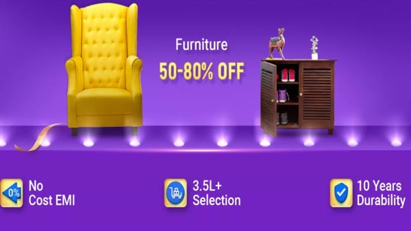 ఫర్నిచర్ మీద 50% నుండి 80% వరకు ఆఫర్ 