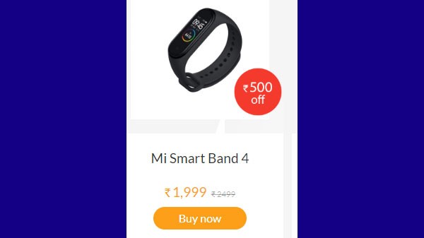 MI స్మార్ట్ బ్యాండ్ 4 పై రూ.500 ఆఫర్ 