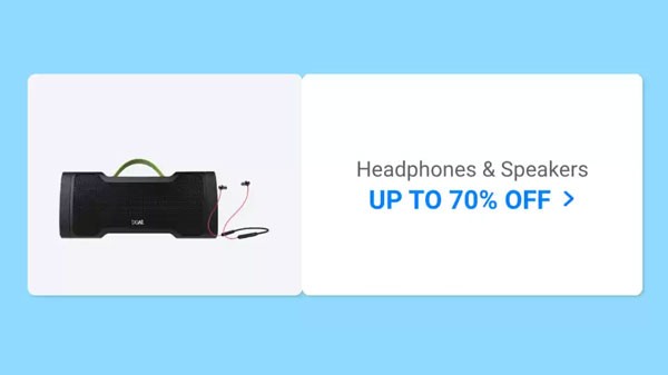 హెడ్‌ఫోన్‌లు మరియు స్పీకర్‌పై 30% వరకు ఆఫర్.