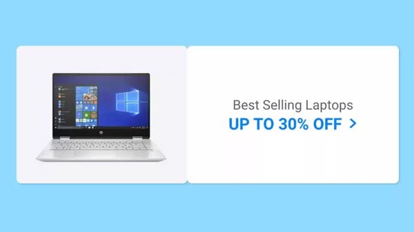 ల్యాప్‌టాప్‌ల పై 30% వరకు ఆఫర్.