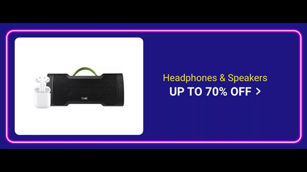 హెడ్‌ఫోన్‌లు మరియు స్పీకర్ల పై 70% వరకు ఆఫర్ 