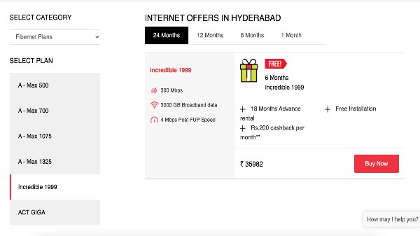 ACT ఫైబర్నెట్ దీర్ఘకాలిక బ్రాడ్‌బ్యాండ్ ప్లాన్‌ల ఉచిత సబ్స్క్రిప్షన్ 
