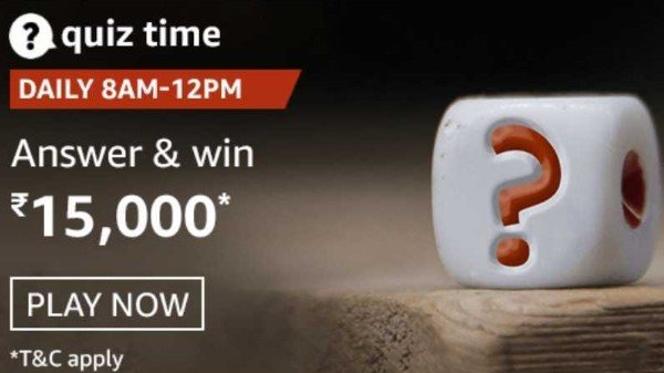 Amazon Quiz Answers January 8, 2021,Win Rs15000 AmazonPay Balance