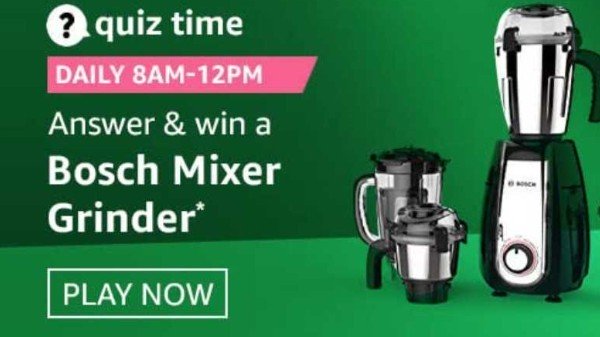 January 19 Amazon Quiz Answers ,Win Bosch Mixer Grinder
