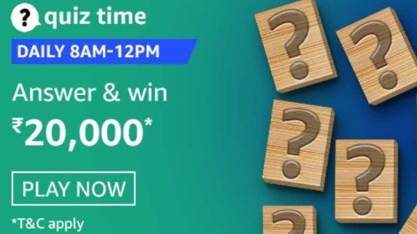 Amazon Quiz Answers January 22, 2021,Win Rs20000 AmazonPay Balance.