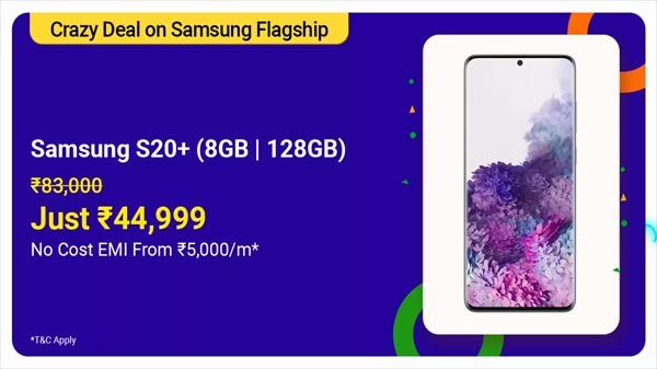 Samsung Galaxy S20 + పై 45% ఆఫర్ ఉంది.