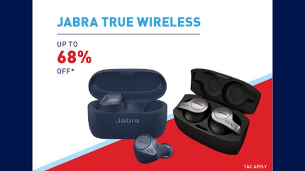 జాబ్రా ట్రూ వైర్‌లెస్‌ పై  68% వరకు ఆఫర్ 