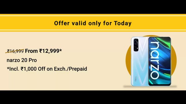 నార్జో 20 ప్రో పై 17% ఆఫర్ 