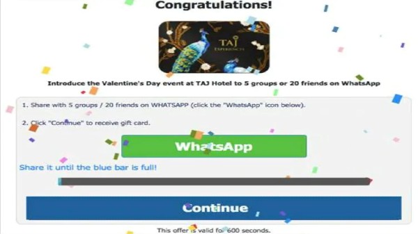 వాట్సాప్‌లో తాజ్ హోటల్ స్కామ్ 