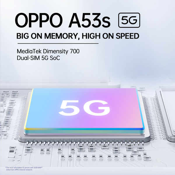Oppo A53s 5G బడ్జెట్ స్మార్ట్ఫోన్!6GB RAMతో 5G కొత్త యుగానికి నాంది. Oppo A53s 5G బడ్జెట్ స్మార్ట్ఫోన్!6GB RAMతో 5G కొత్త యుగానికి నాంది.