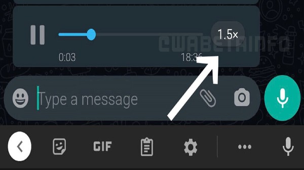వాట్సాప్ ఆడియో ప్లేబ్యాక్ కోసం మూడు వేరియబుల్ స్పీడ్స్ 