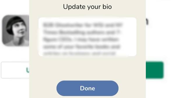 బయో నింపాల్సిన అవసరం ఉందని గుర్తుంచుకోండి