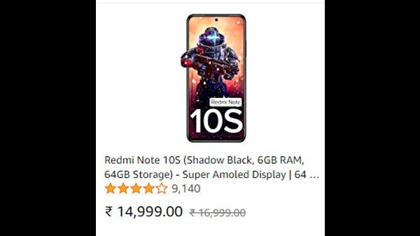 Redmi Note 10S (Shadow Black, 6GB RAM, 64GB Storage)