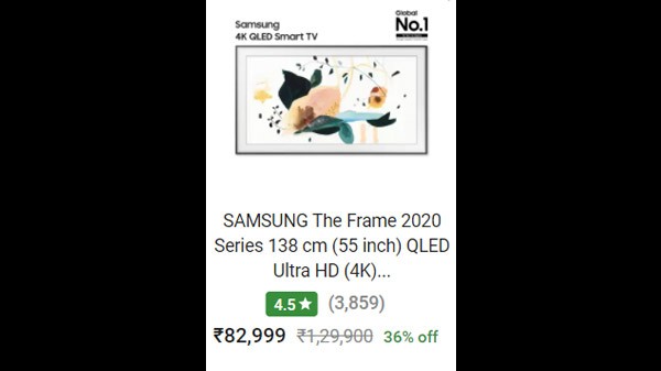 Samsung The Frame 2020 Series 138 cm (55 inch) QLED Ultra HD (4K) Smart TV