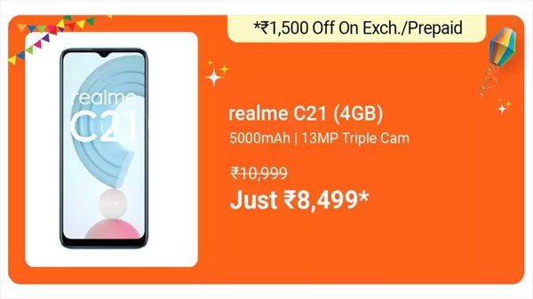Realme C21 (Cross Blue, 64 GB) (4 GB RAM)