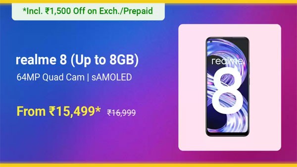 Realme 8 (Cyber Silver, 128 GB) (6 GB RAM)