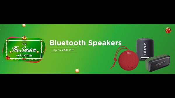 బ్లూటూత్ స్పీకర్లపై 70% వరకు తగ్గింపు లభిస్తోంది.