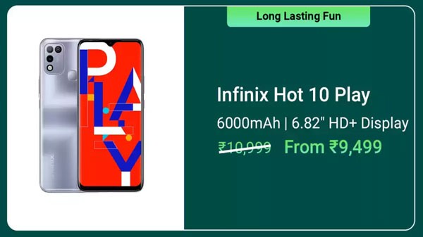 Infinix Hot 10 Play (Aegean Blue, 64 GB) (4 GB RAM)
