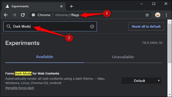 Google Chrome (Mac)లో అంతర్నిర్మిత డార్క్ మోడ్‌ని ఆన్ చేసే విధానం 