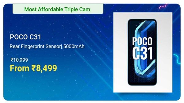 POCO C31 ఫీచర్లు, స్పెసిఫికేషన్లు (రాయల్ బ్లూ):