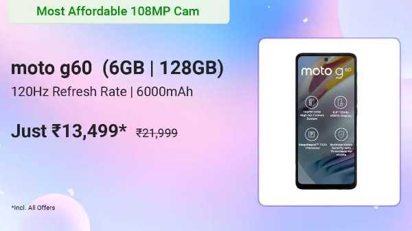 MOTOROLA G60 (Moonless, 128 GB) (6 GB RAM)