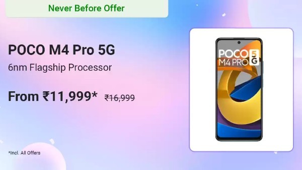 POCO M4 Pro 5G (Cool Blue, 128 GB) (6 GB RAM)