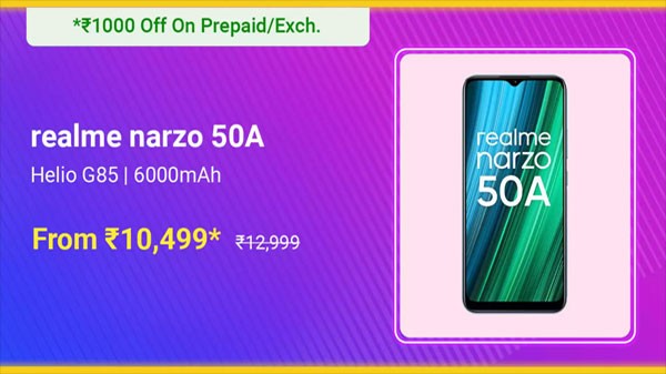 Realme Narzo 50A (Oxygen Green, 128 GB) (4 GB RAM)