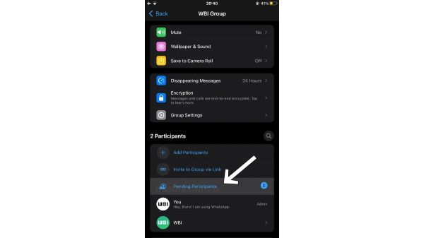 WhatsApp పెండింగ్ పార్టిసిపెంట్స్ ఫీచర్
