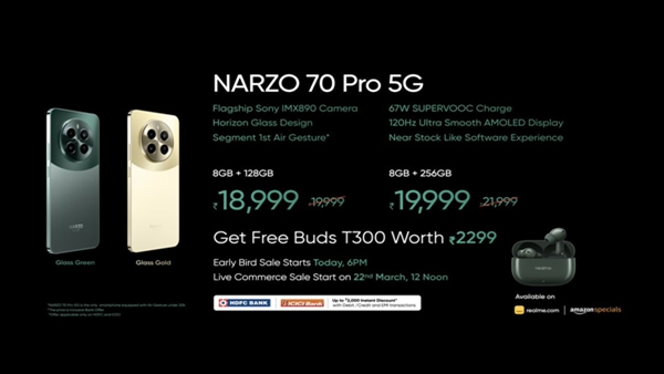 Realme Narzo 70 Pro 5G smartphone launched