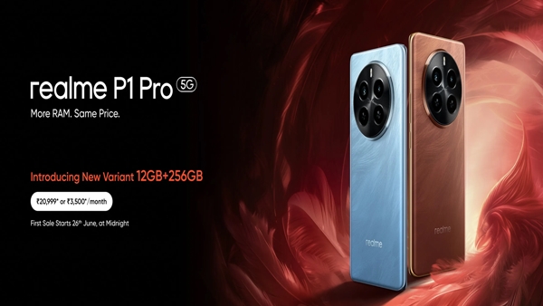 Realme P1 Pro 5G Smartphone 12GB RAM and 256GB Storage variant launched in india