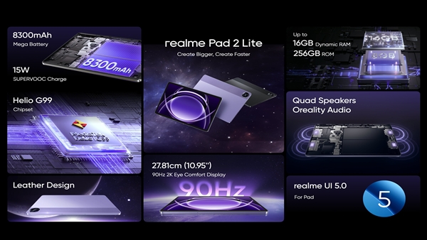 Realme pad 2 lite specs and features
