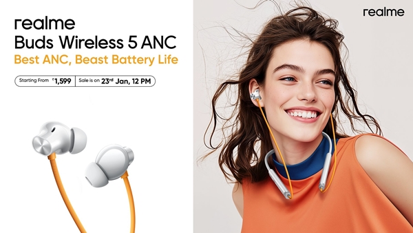 Realme Buds Wireless 5 ANC neckband launched with 38 hours of battery life in india