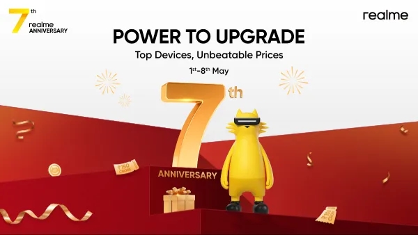 Realme 7th Anniversary Sale announced in india and sale to start from may 1 to 8th via amazon  flipkart