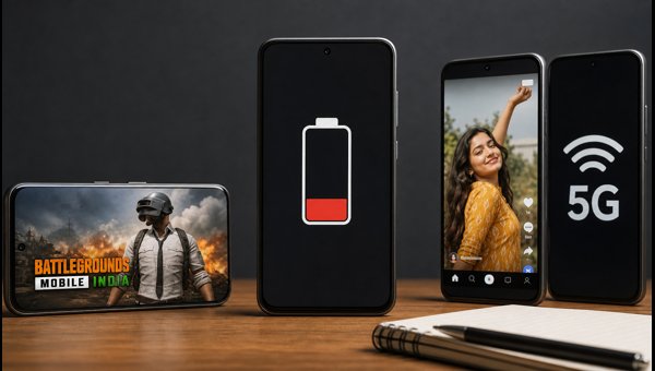 Best 6000mAh-7000mAh Battery Phones Live Drain Test 2026: BGMI, Reels & 5G Performance Results Best 6000mAh-7000mAh Battery Phones Live Drain Test 2026: BGMI, Reels & 5G Performance Results